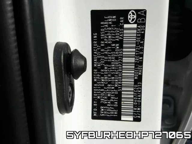 5YFBURHE8HP727065 фото 2