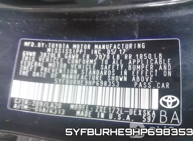 5YFBURHE9HP698353 фото 10