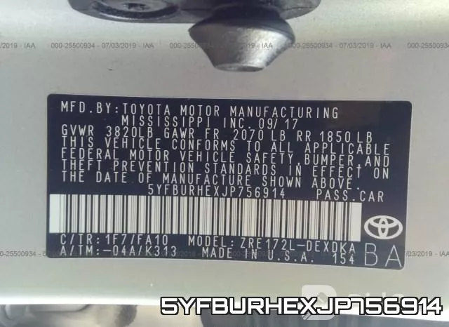 5YFBURHEXJP756914 фото 10