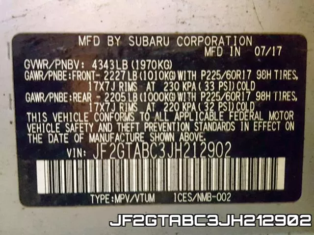 JF2GTABC3JH212902 фото 2