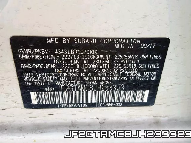 JF2GTAMC8JH233323 фото 2