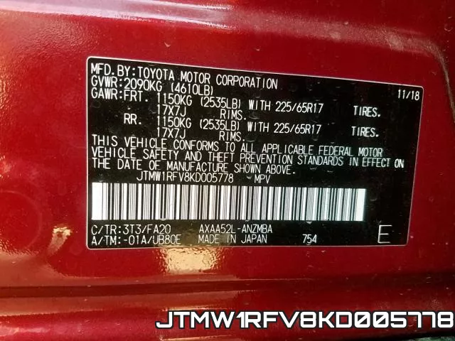 JTMW1RFV8KD005778 фото 2
