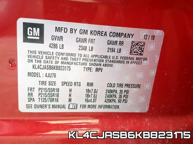 KL4CJASB6KB823175 фото 2