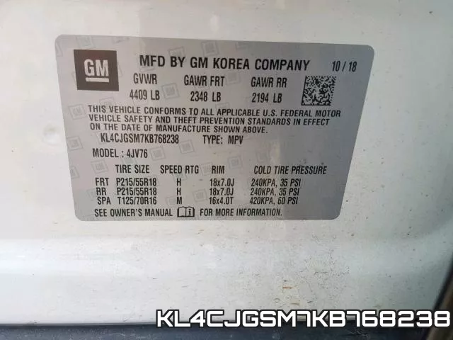 KL4CJGSM7KB768238 фото 2