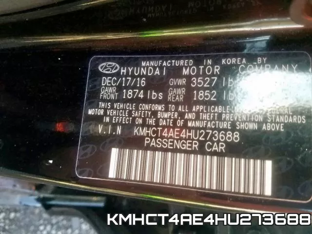 KMHCT4AE4HU273688 фото 2