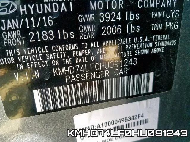 KMHD74LF0HU091243 фото 2
