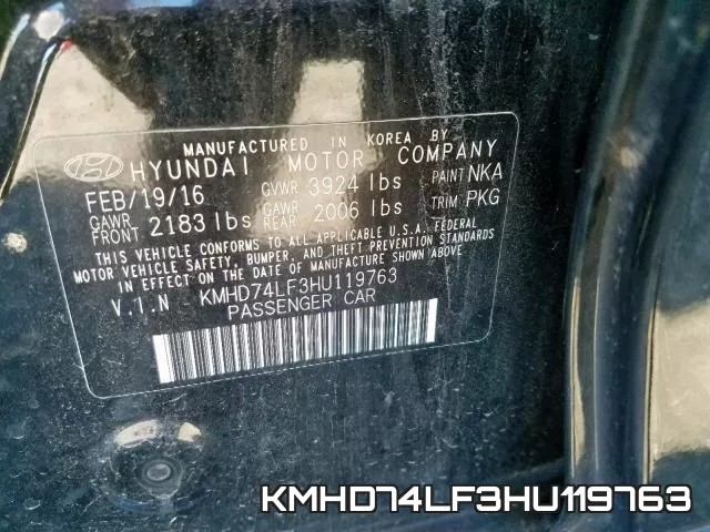 KMHD74LF3HU119763 фото 2