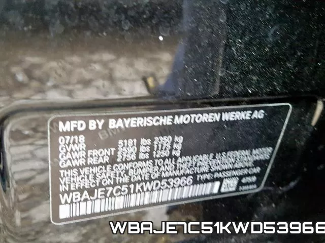 WBAJE7C51KWD53966 фото 2