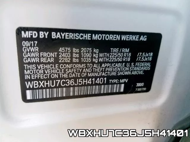 WBXHU7C36J5H41401 фото 2