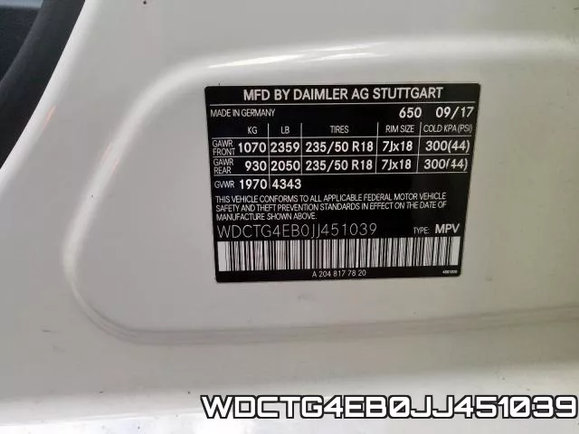 WDCTG4EB0JJ451039 фото 2