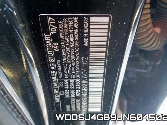 WDDSJ4GB9JN604502 фото 2
