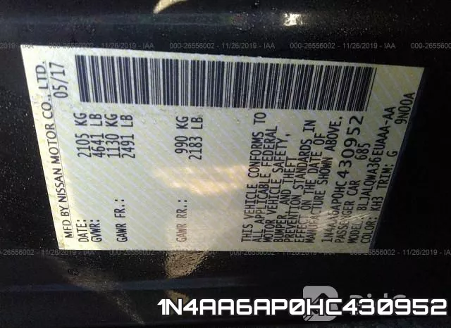 1N4AA6AP0HC430952 фото 10
