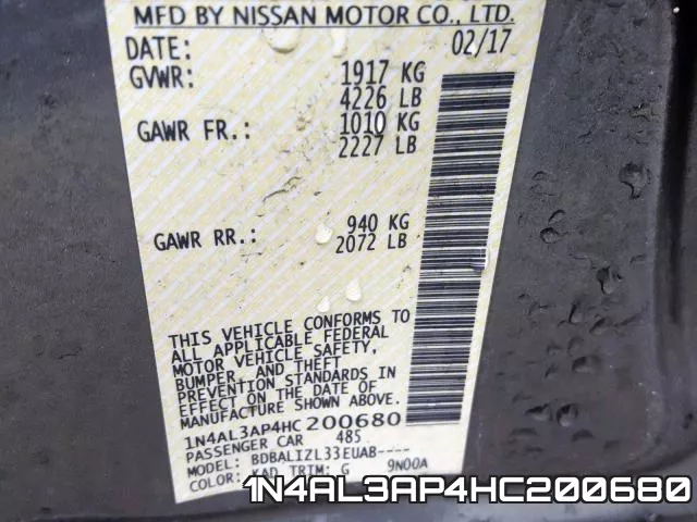 1N4AL3AP4HC200680 фото 2