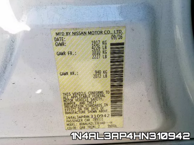 1N4AL3AP4HN310942 фото 2