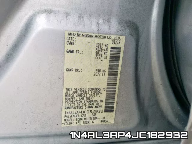 1N4AL3AP4JC182932 фото 2
