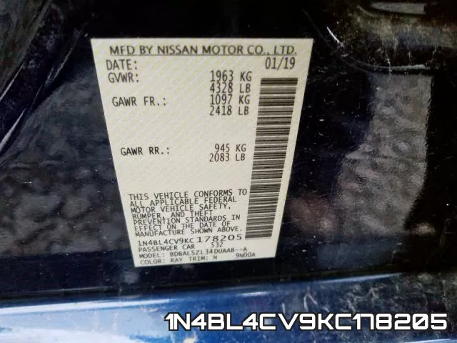 1N4BL4CV9KC178205 фото 2