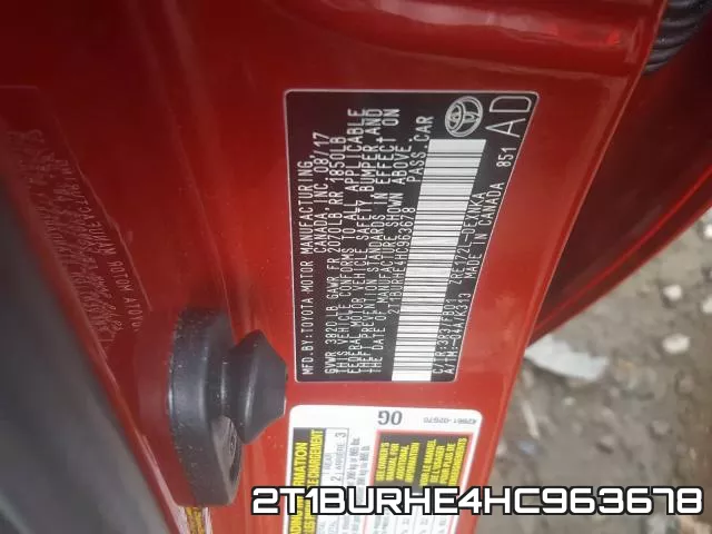 2T1BURHE4HC963678 фото 2