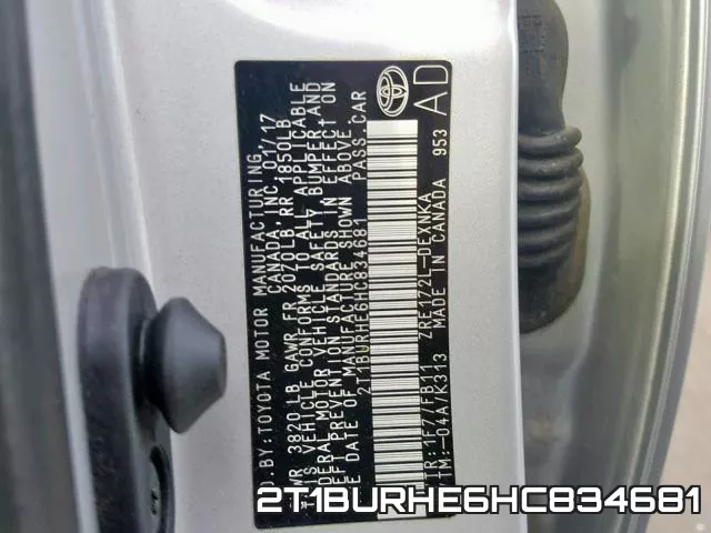 2T1BURHE6HC834681 фото 2