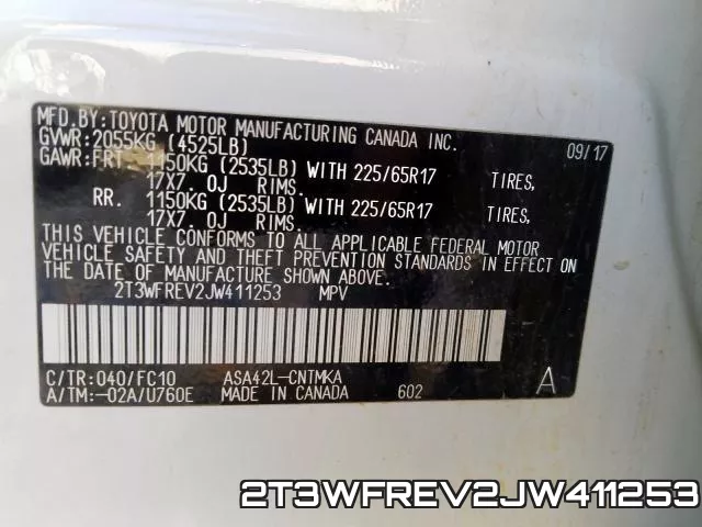 2T3WFREV2JW411253 фото 2