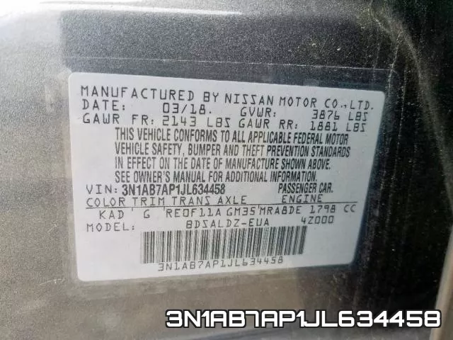 3N1AB7AP1JL634458 фото 2