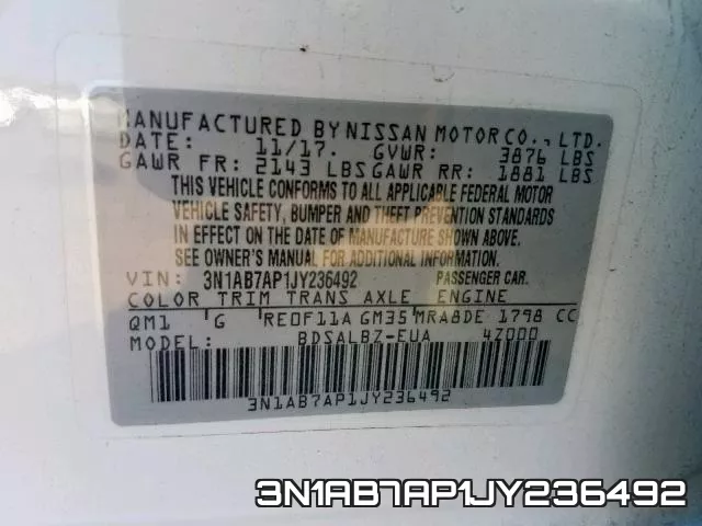 3N1AB7AP1JY236492 фото 2