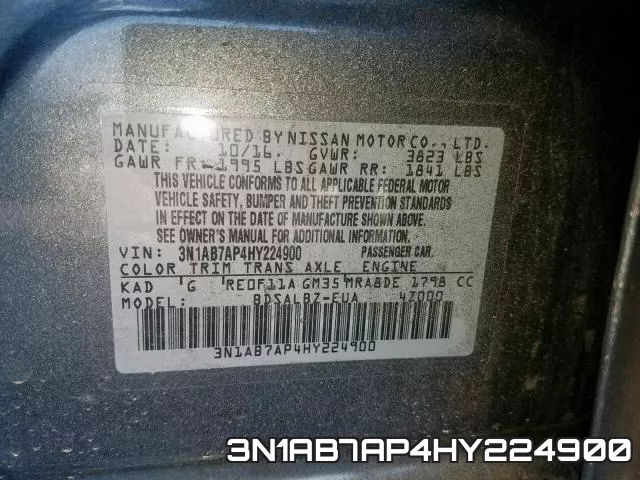 3N1AB7AP4HY224900 фото 2