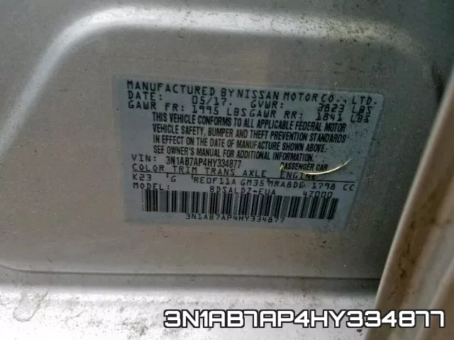 3N1AB7AP4HY334877 фото 2
