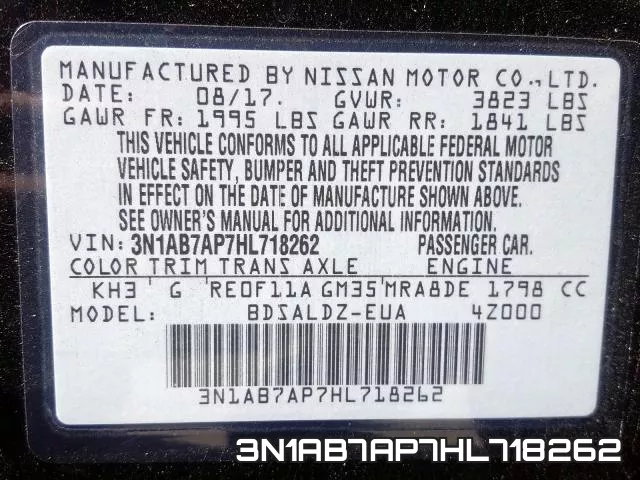 3N1AB7AP7HL718262 фото 2
