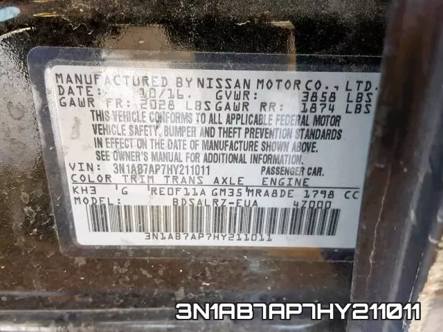 3N1AB7AP7HY211011 фото 2