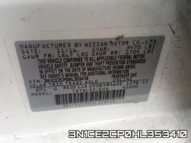 3N1CE2CP0HL353410 фото 2