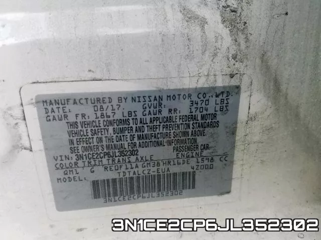 3N1CE2CP6JL352302 фото 2
