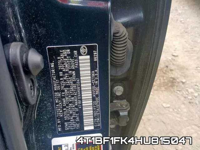 4T1BF1FK4HU815047 фото 2