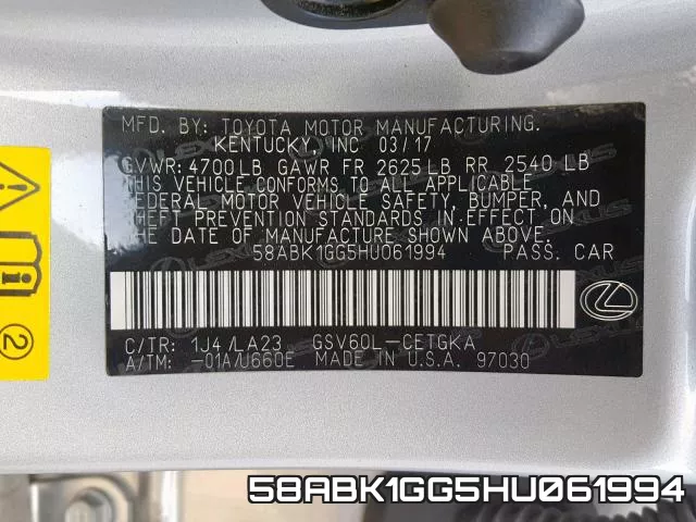 58ABK1GG5HU061994 фото 2