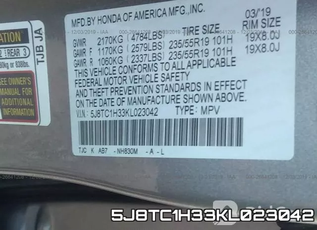 5J8TC1H33KL023042 фото 9