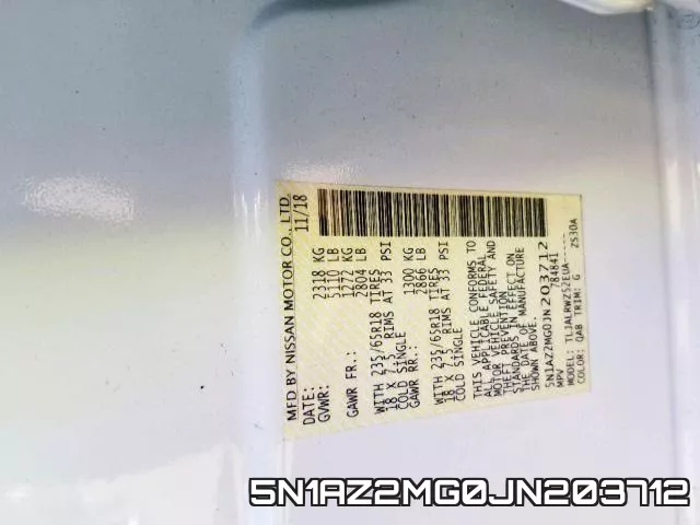 5N1AZ2MG0JN203712 фото 2