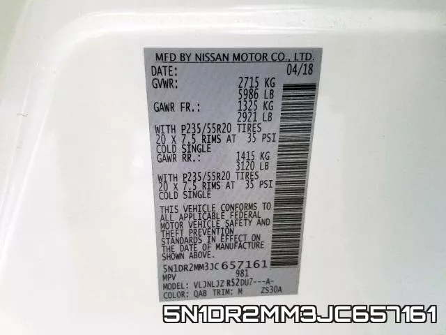 5N1DR2MM3JC657161 фото 2