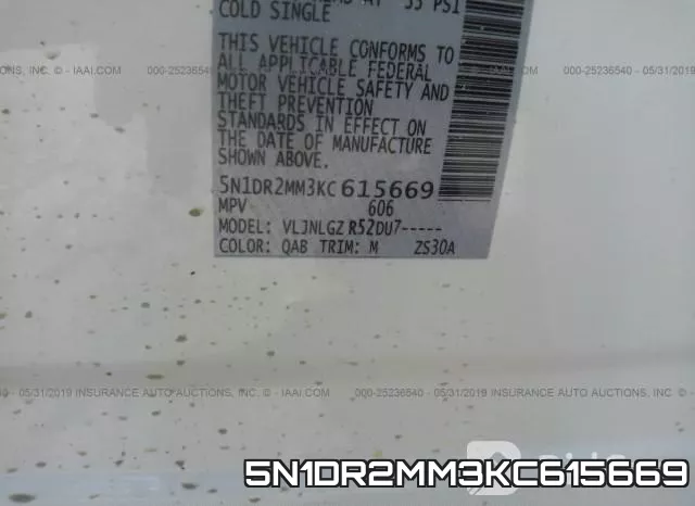 5N1DR2MM3KC615669 фото 8