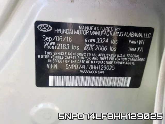 5NPD74LF8HH129025 фото 2