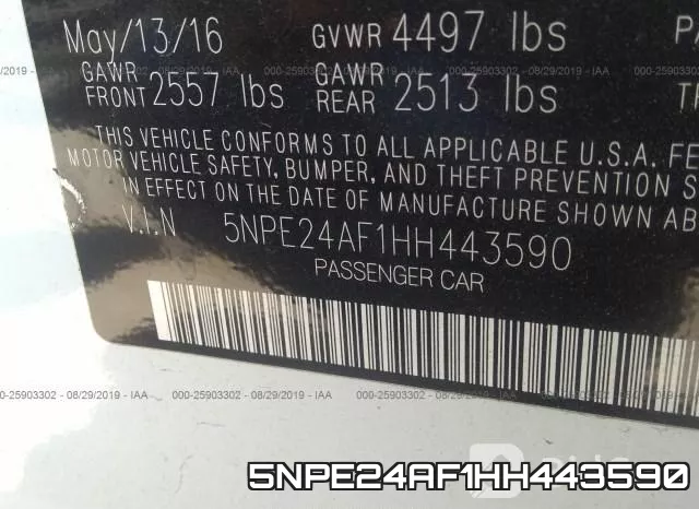 5NPE24AF1HH443590 фото 7