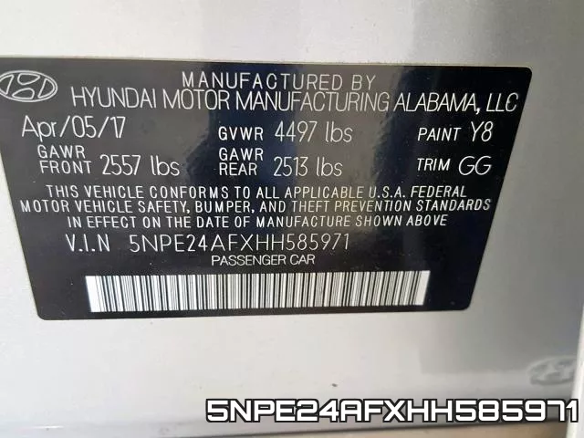 5NPE24AFXHH585971 фото 2