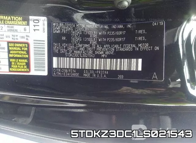5TDKZ3DC1LS021543 фото 9