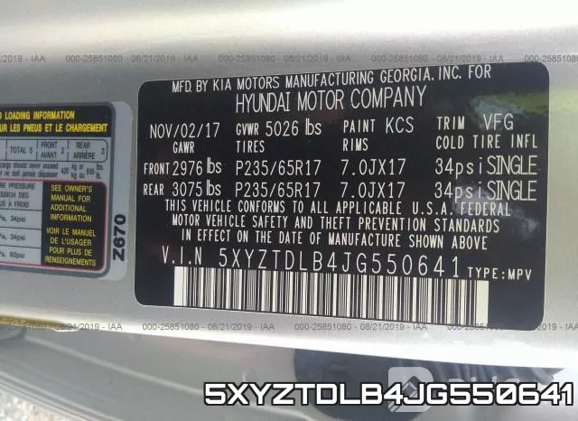 5XYZTDLB4JG550641 фото 10