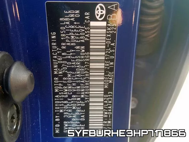 5YFBURHE3HP717866 фото 2
