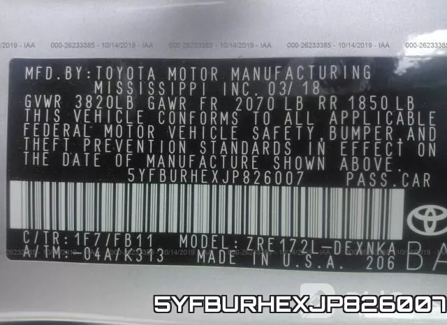 5YFBURHEXJP826007 фото 10