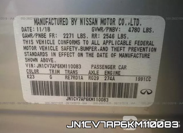 JN1CV7AP6KM110083 фото 10