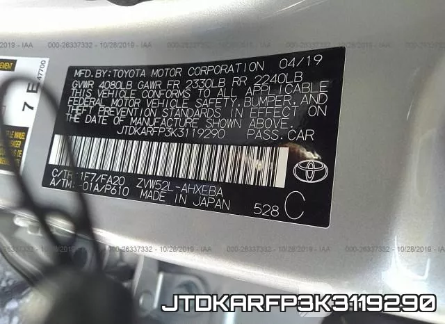 JTDKARFP3K3119290 фото 10