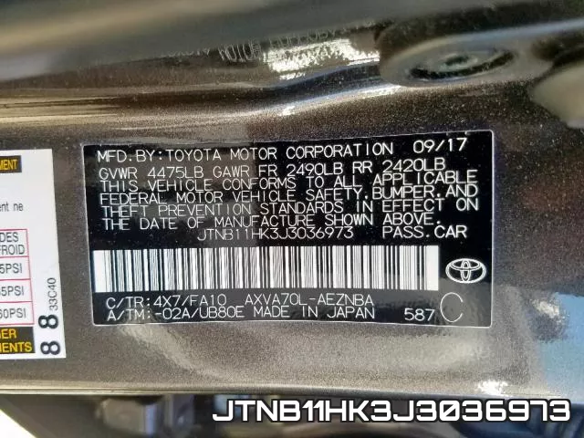 JTNB11HK3J3036973 фото 2