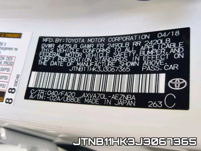JTNB11HK3J3067365 фото 2