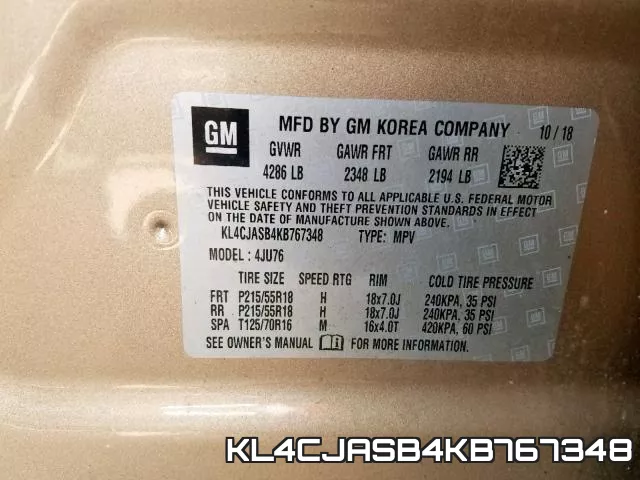 KL4CJASB4KB767348 фото 2
