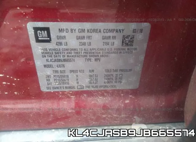 KL4CJASB9JB665574 фото 9